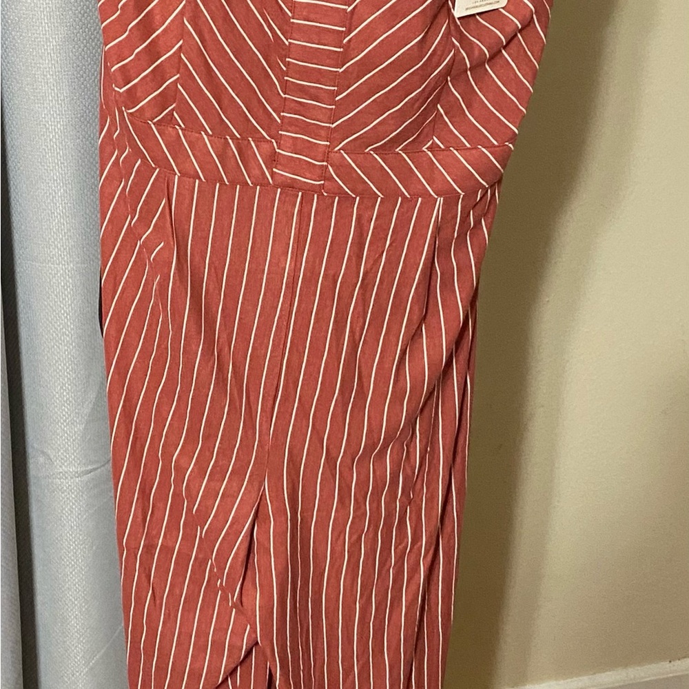 Skies Are Blue Terracotta and White Striped jumper